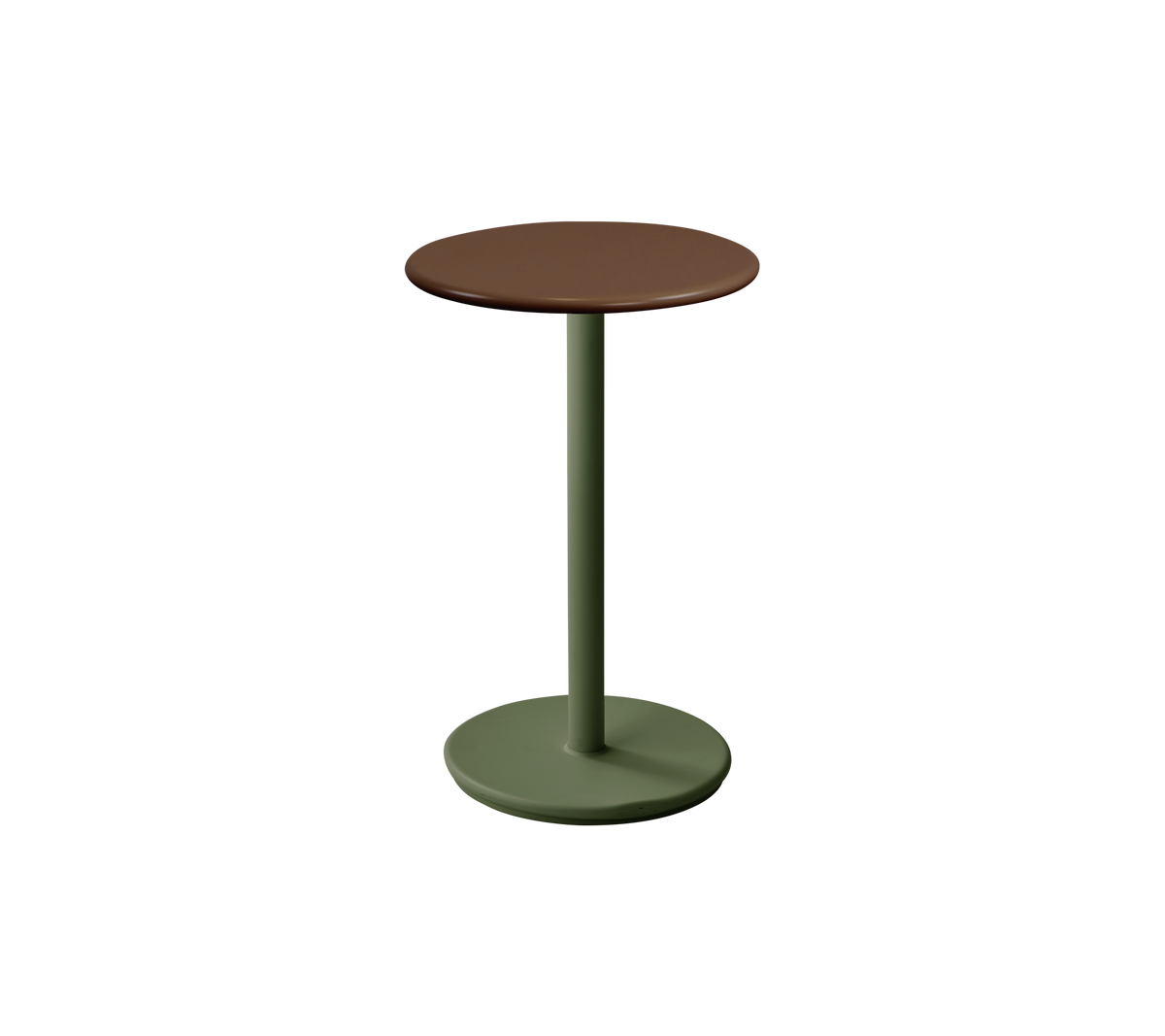 Cane-line Go kafébord Ø45 cm – Dark green, aluminium / Desert red, halvblank aluminium