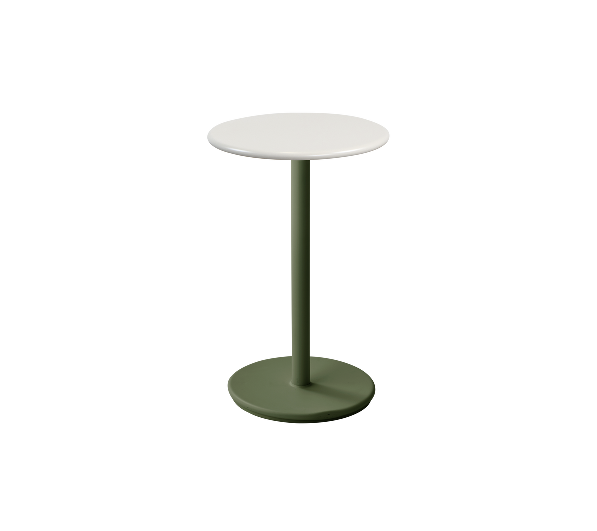 Cane-line Go kafébord Ø45 cm – Dark green, aluminium / Sand, halvblank aluminium