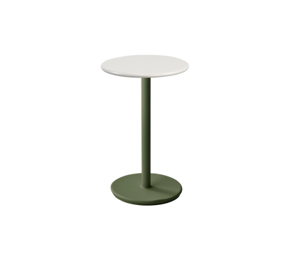 Cane-line Go kafébord Ø45 cm – Dark green, aluminium / Sand, halvblank aluminium