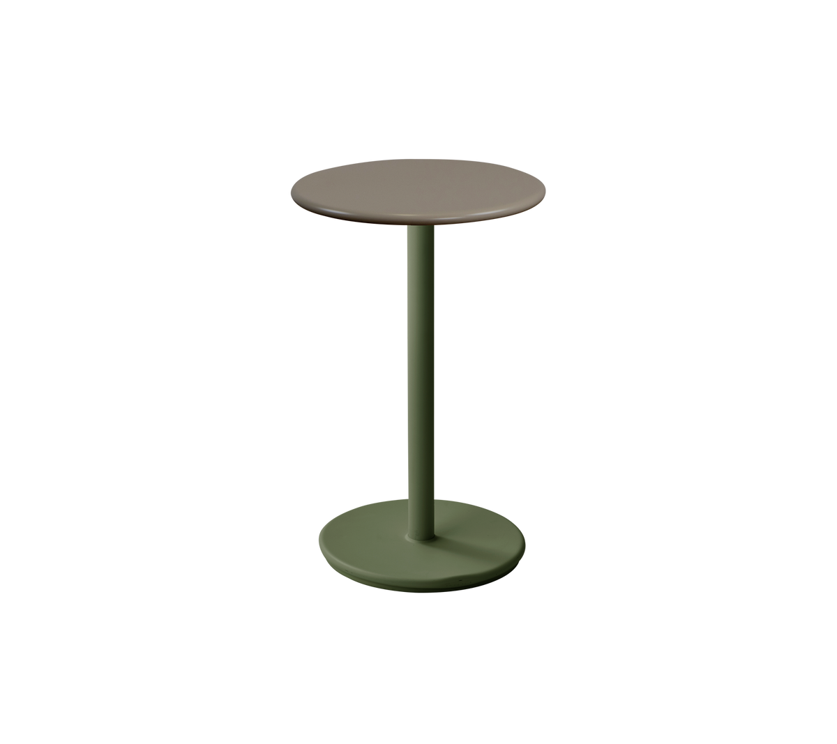 Cane-line Go kafébord Ø45 cm – Dark green, aluminium / Taupe, halvblank aluminium