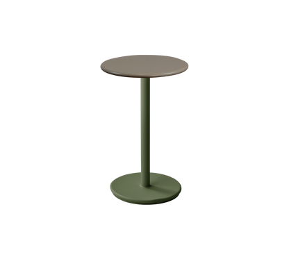 Cane-line Go kafébord Ø45 cm – Dark green, aluminium / Taupe, halvblank aluminium