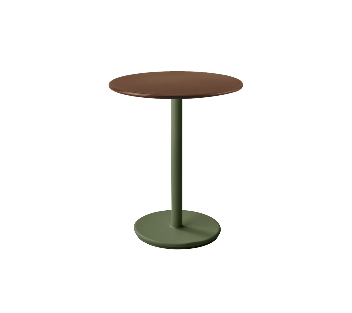Cane-line Go kafébord Ø60 cm – Dark green, aluminium / Desert red, aluminium