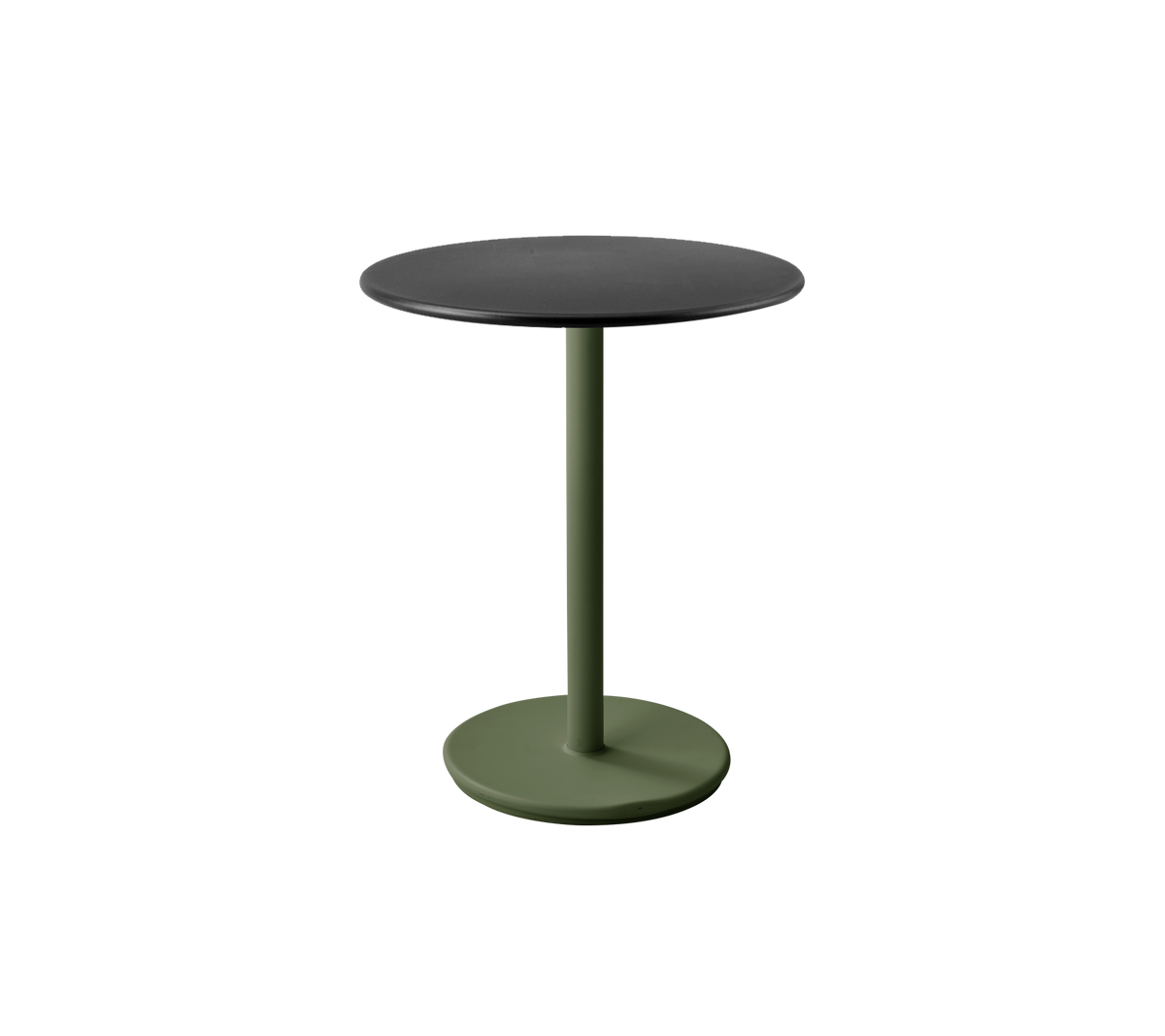 Cane-line Go kafébord Ø60 cm – Dark green, aluminium / Lava grey, aluminium