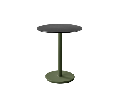 Cane-line Go kafébord Ø60 cm – Dark green, aluminium / Lava grey, aluminium