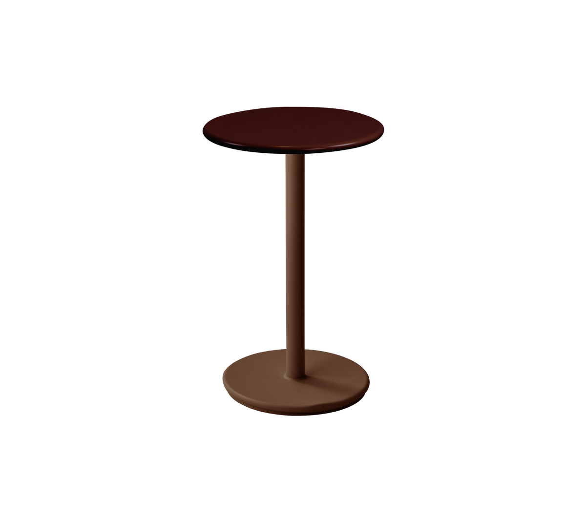 Cane-line Go kafébord Ø45 cm – Desert red, aluminium / Burgundy, halvblank aluminium