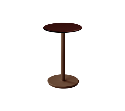 Cane-line Go kafébord Ø45 cm – Desert red, aluminium / Burgundy, halvblank aluminium