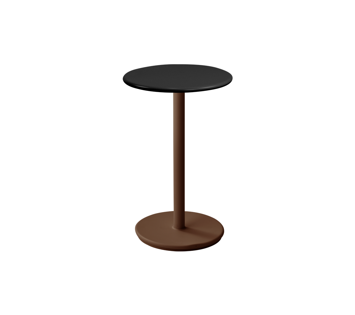 Cane-line Go kafébord Ø45 cm – Desert red, aluminium / Lava grey, halvblank aluminium