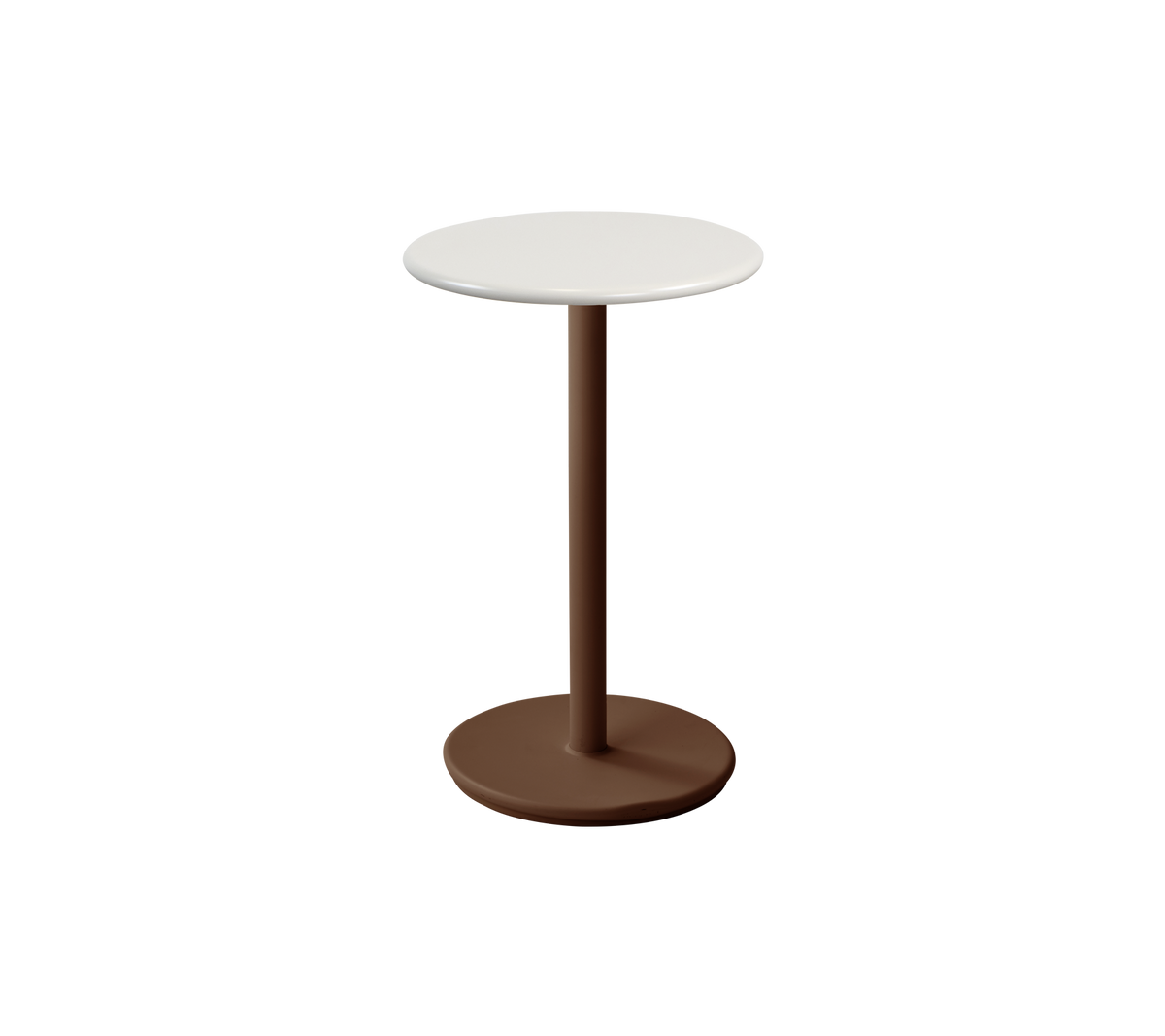 Cane-line Go kafébord Ø45 cm – Desert red, aluminium / Sand, halvblank aluminium