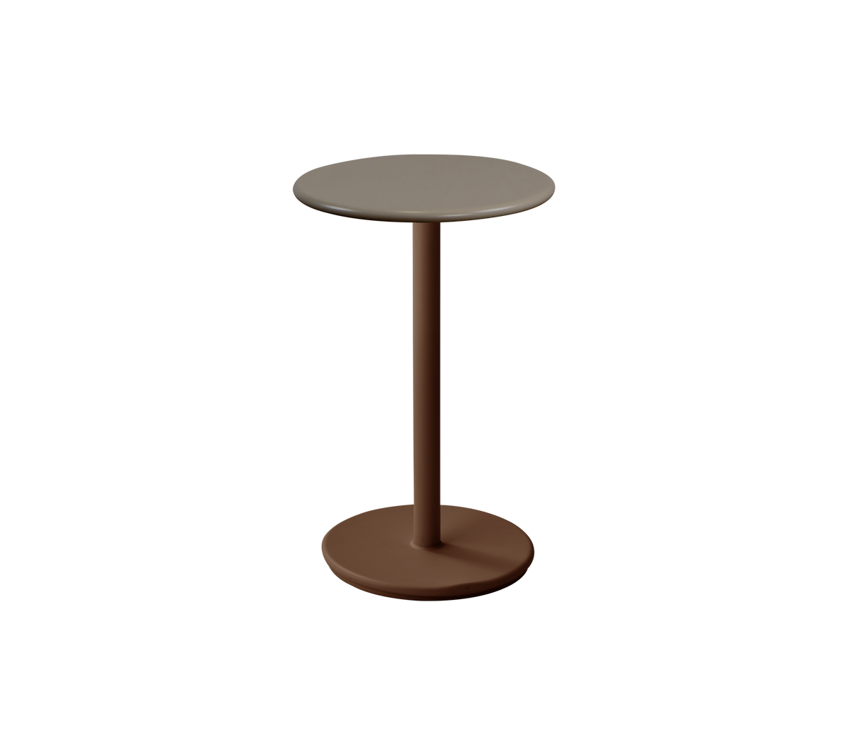 Cane-line Go kafébord Ø45 cm – Desert red, aluminium / Taupe, halvblank aluminium