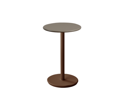 Cane-line Go kafébord Ø45 cm – Desert red, aluminium / Taupe, halvblank aluminium