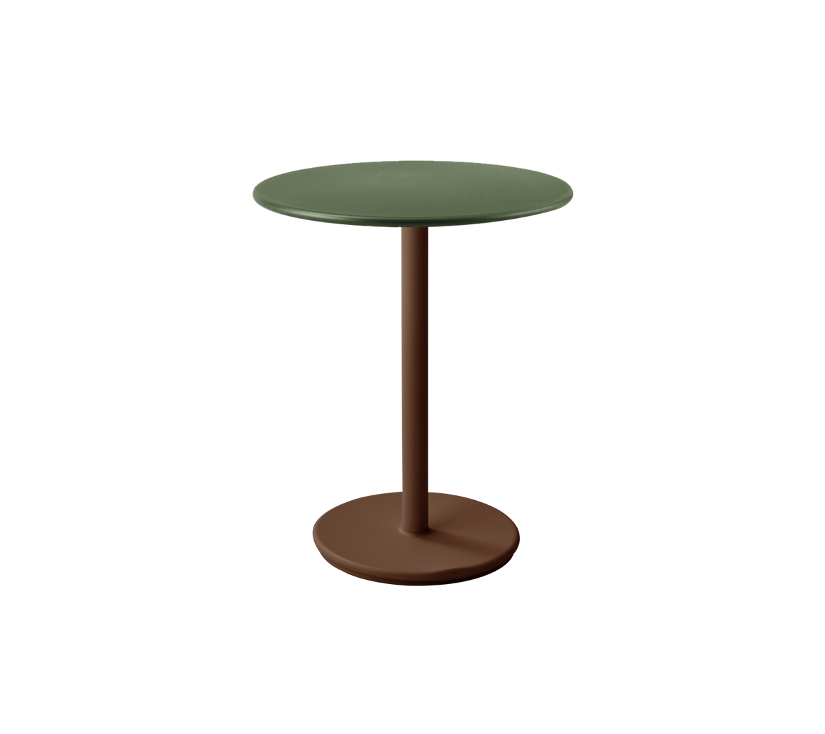 Cane-line Go kafébord Ø60 cm – Desert red, aluminium / Dark green, aluminium
