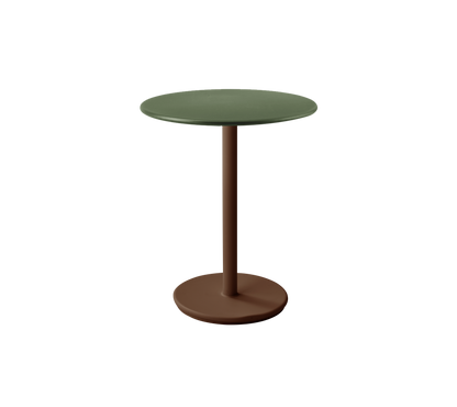 Cane-line Go kafébord Ø60 cm – Desert red, aluminium / Dark green, aluminium