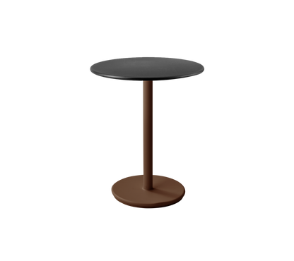 Cane-line Go kafébord Ø60 cm – Desert red, aluminium / Lava grey, aluminium