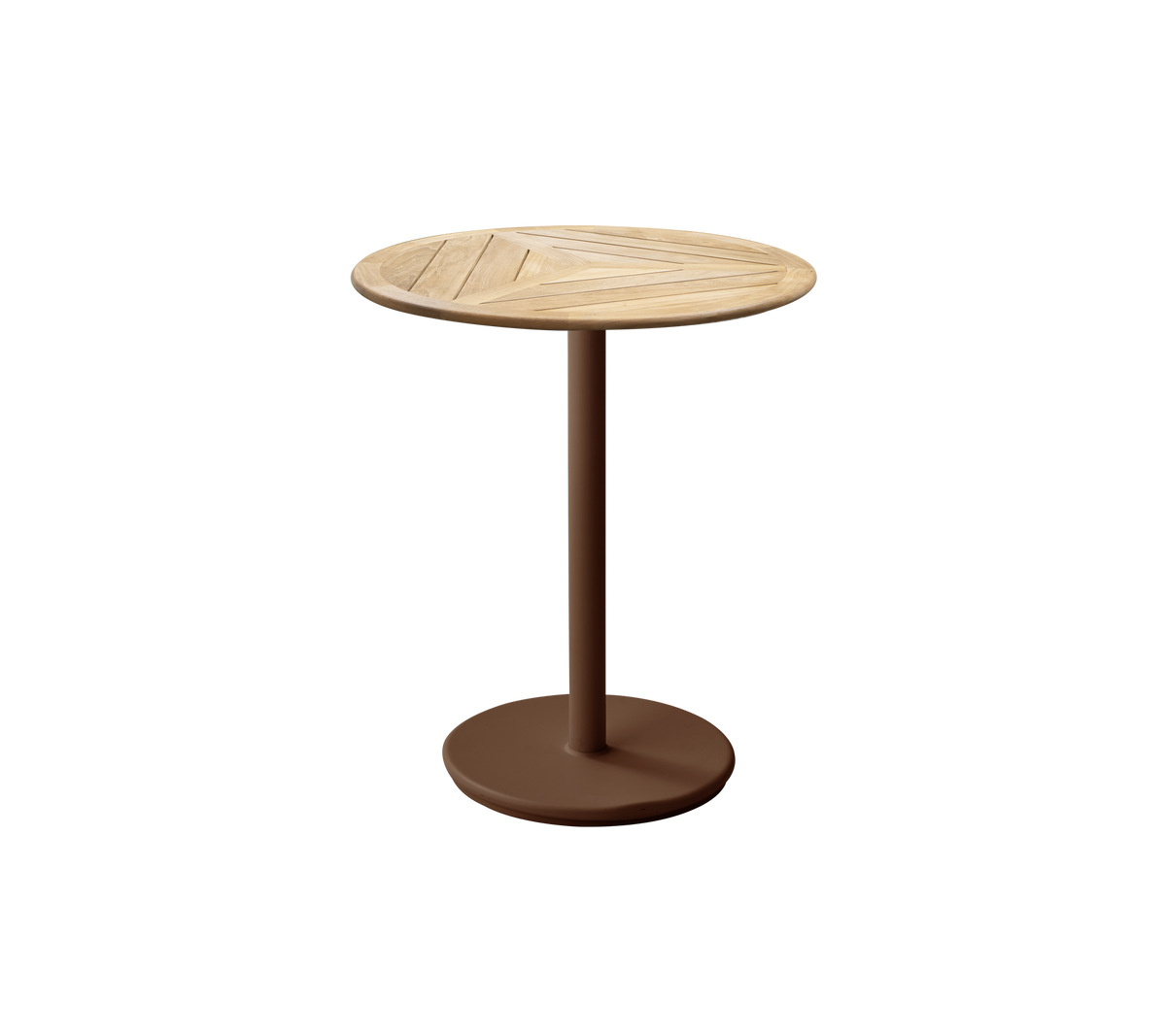 Cane-line Go kafébord Ø60 cm – Desert red, aluminium / Teak, geometrisk 60 cm