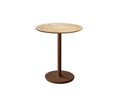 Cane-line Go kafébord Ø60 cm – Desert red, aluminium / Teak, geometrisk 60 cm
