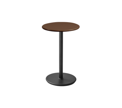 Cane-line Go kafébord Ø45 cm – Lava grey, aluminium / Desert red, halvblank aluminium