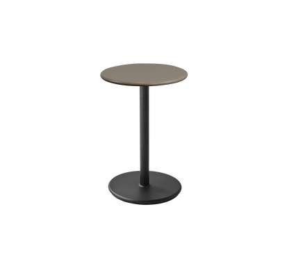 Cane-line Go kafébord Ø45 cm – Lava grey, aluminium / Taupe, halvblank aluminium