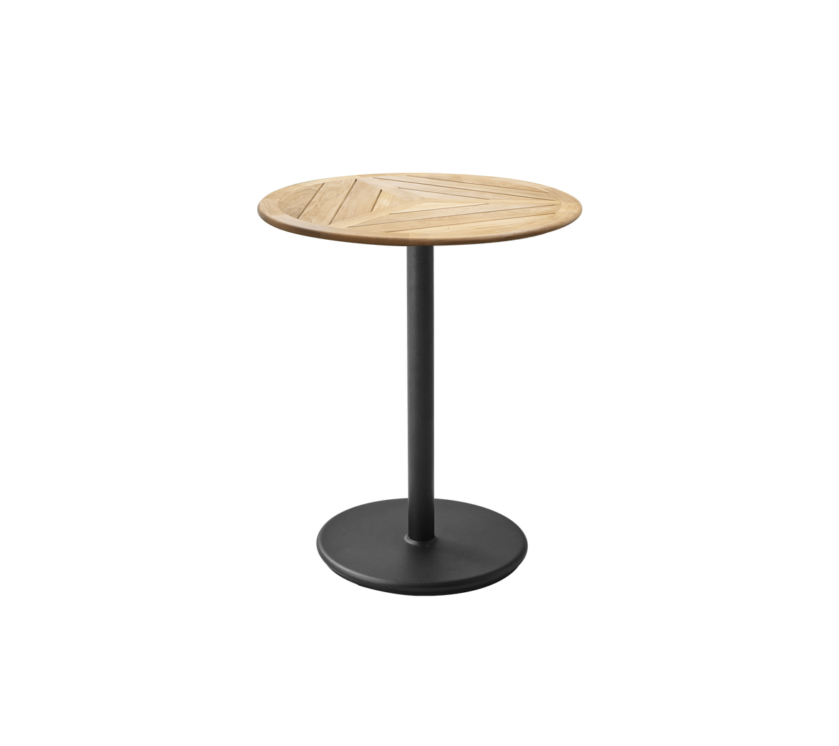 Cane-line Go kafébord Ø60 cm – Lava grey, aluminium / Teak, geometrisk 60 cm