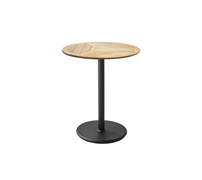 Cane-line Go kafébord Ø60 cm – Lava grey, aluminium / Teak, geometrisk 60 cm