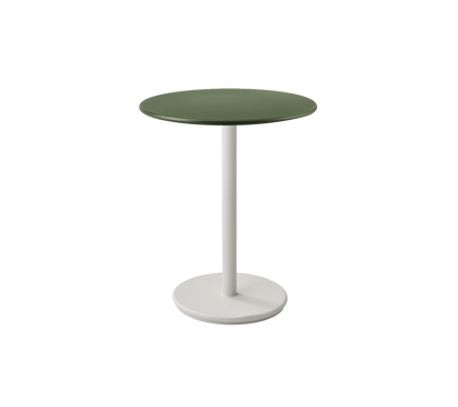 Cane-line Go kafébord Ø60 cm – Sand, aluminium / Dark green, aluminium