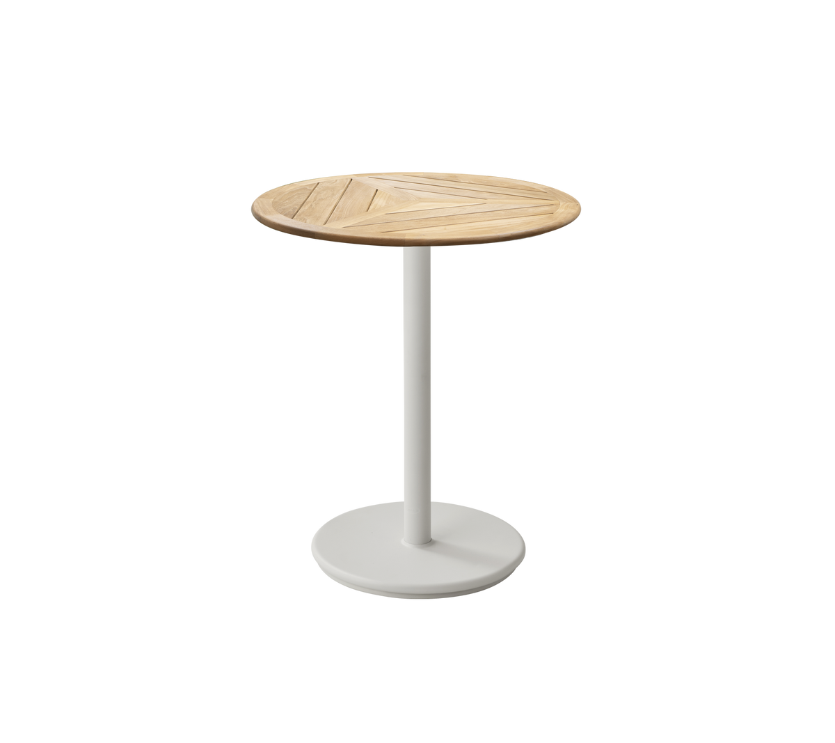 Cane-line Go kafébord Ø60 cm – Sand, aluminium / Teak, geometrisk 60 cm
