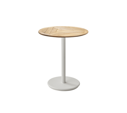 Cane-line Go kafébord Ø60 cm – Sand, aluminium / Teak, geometrisk 60 cm