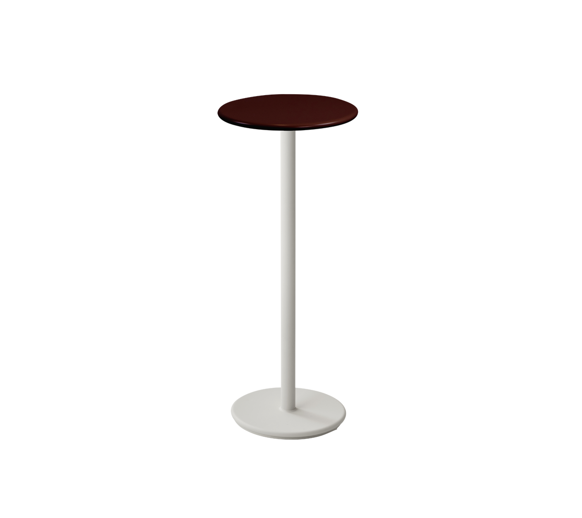 Cane-line Go barbord Ø45 cm – Sand, aluminium / Burgundy, halvblank aluminium