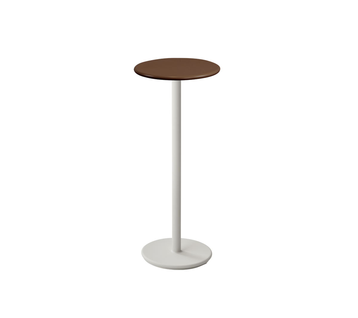 Cane-line Go barbord Ø45 cm – Sand, aluminium / Desert red, halvblank aluminium