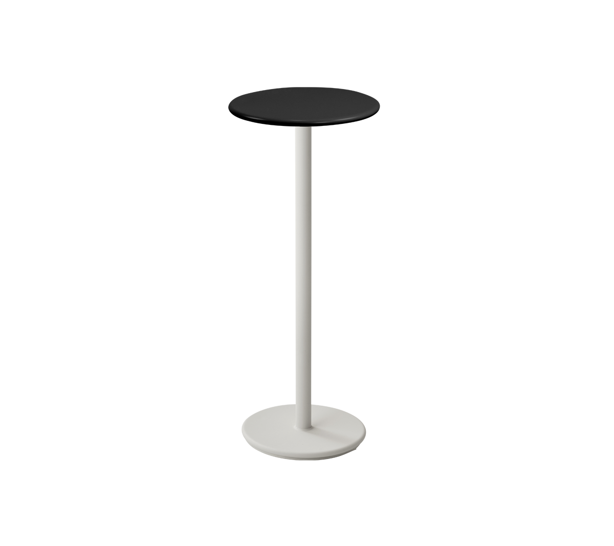 Cane-line Go barbord Ø45 cm – Sand, aluminium / Lava grey, halvblank aluminium