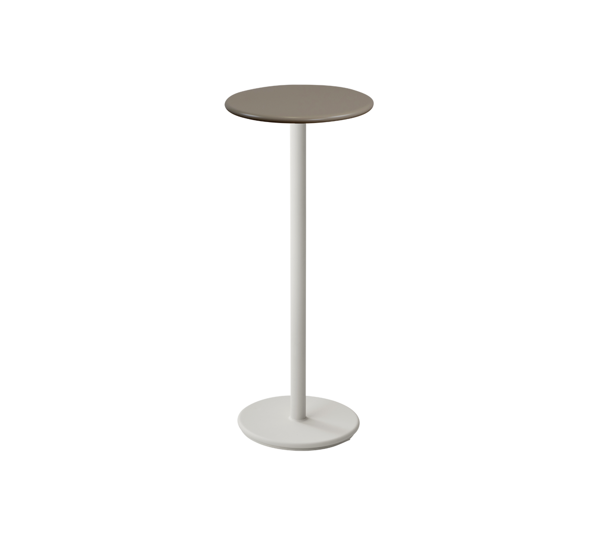 Cane-line Go barbord Ø45 cm – Sand, aluminium / Taupe, halvblank aluminium