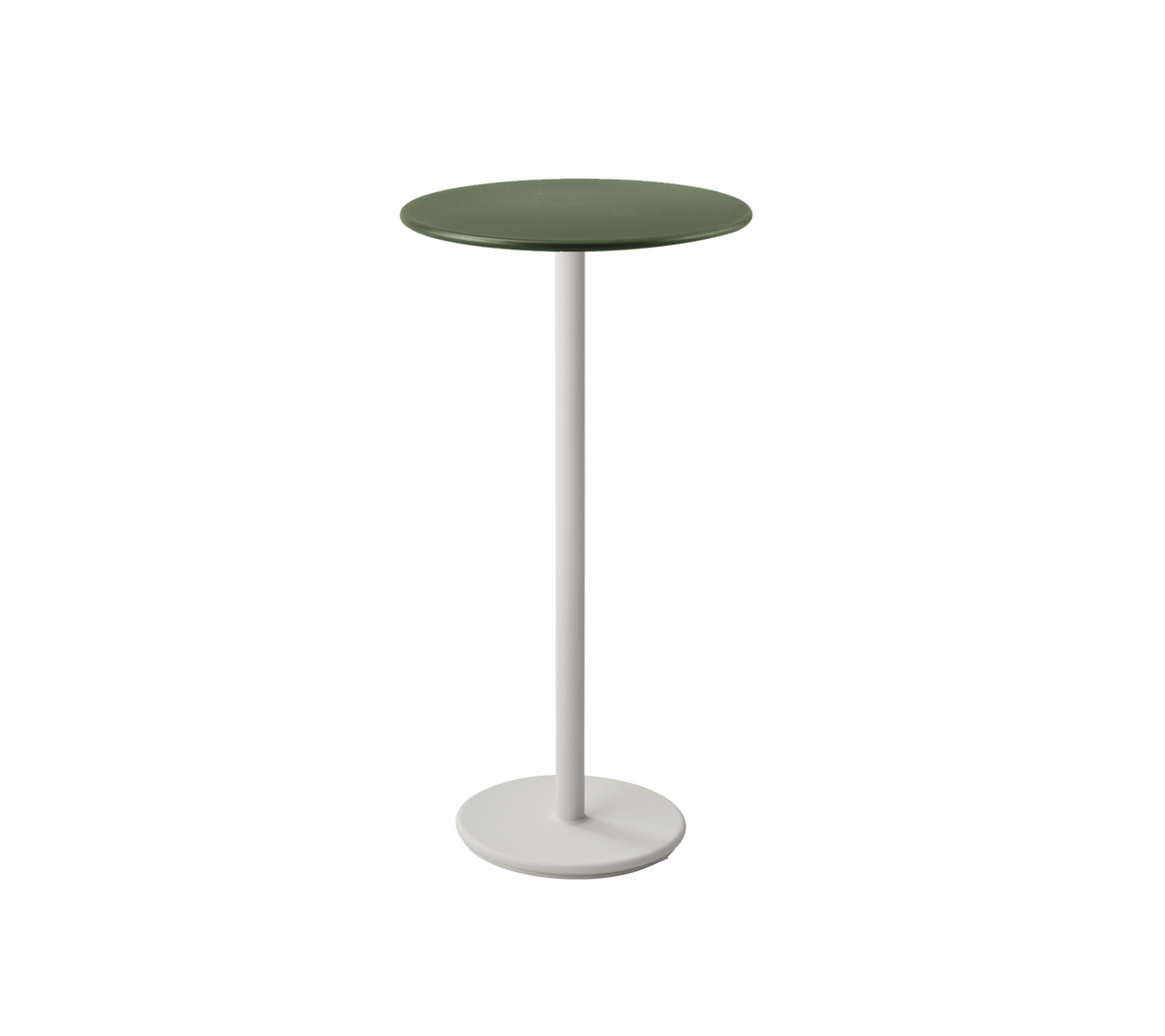 Cane-line Go barbord Ø60 cm – Sand, aluminium / Dark green, aluminium