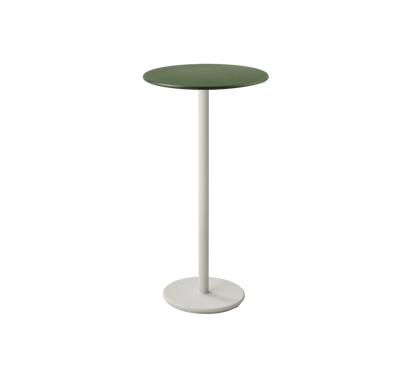 Cane-line Go barbord Ø60 cm – Sand, aluminium / Dark green, aluminium