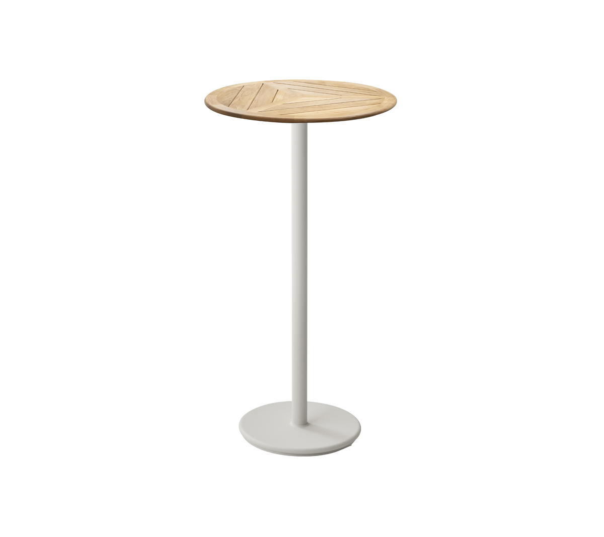 Cane-line Go barbord Ø60 cm – Sand, aluminium / Teak, geometrisk 60 cm