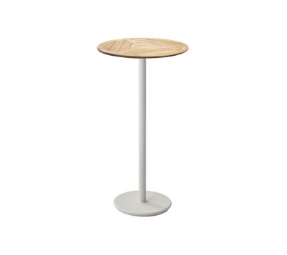 Cane-line Go barbord Ø60 cm – Sand, aluminium / Teak, geometrisk 60 cm