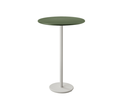 Cane-line Go barbord Ø80 cm – Sand, aluminium / Dark green, aluminium