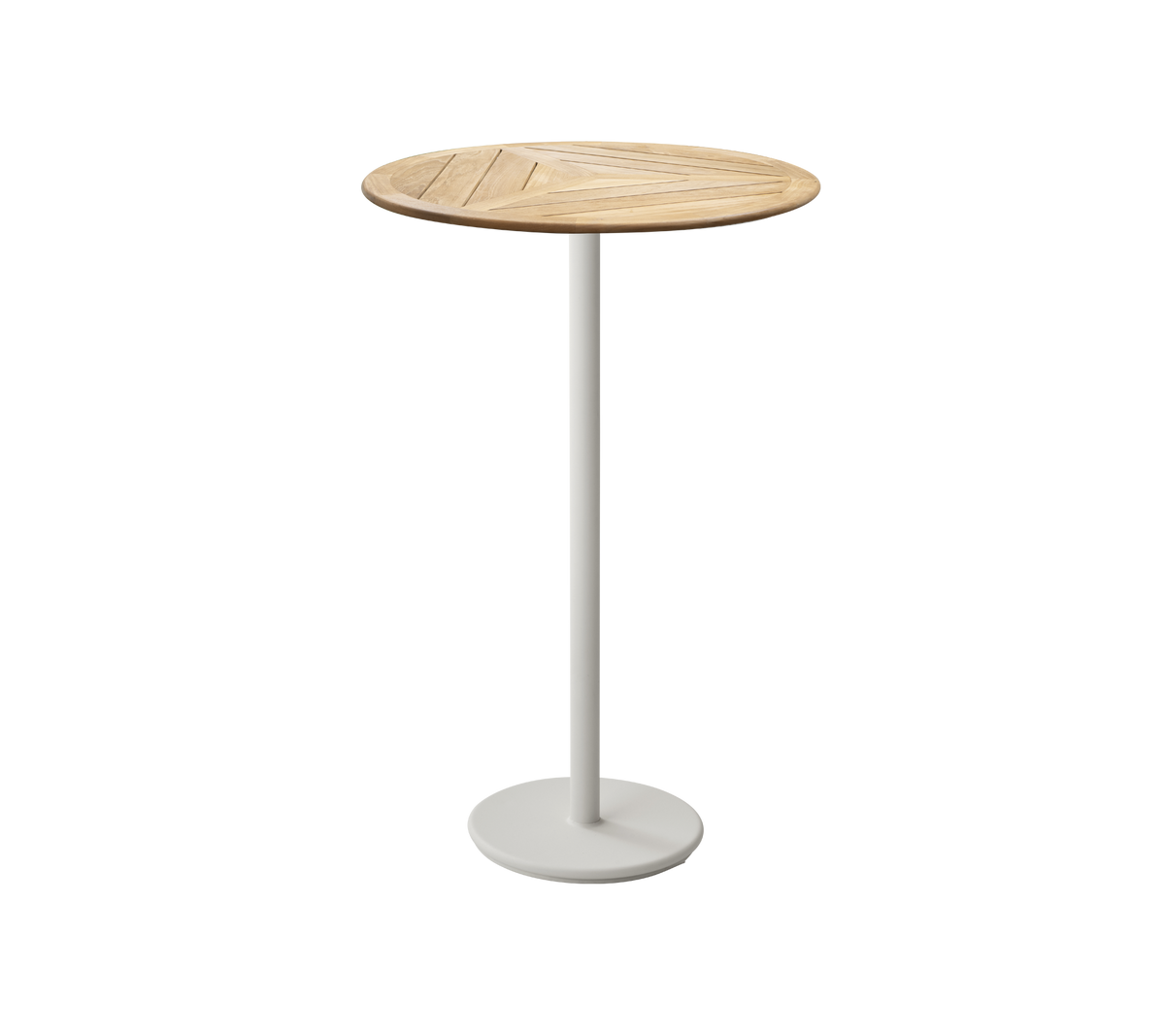 Cane-line Go barbord Ø80 cm – Sand, aluminium / Teak, geometrisk 80 cm