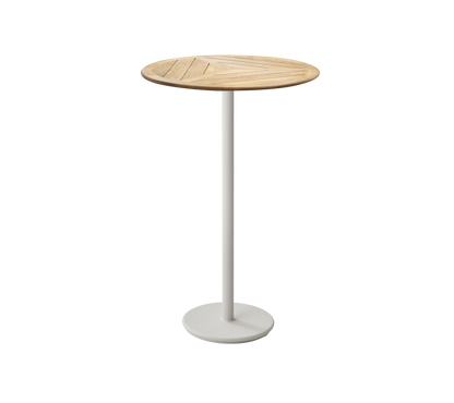 Cane-line Go barbord Ø80 cm – Sand, aluminium / Teak, geometrisk 80 cm