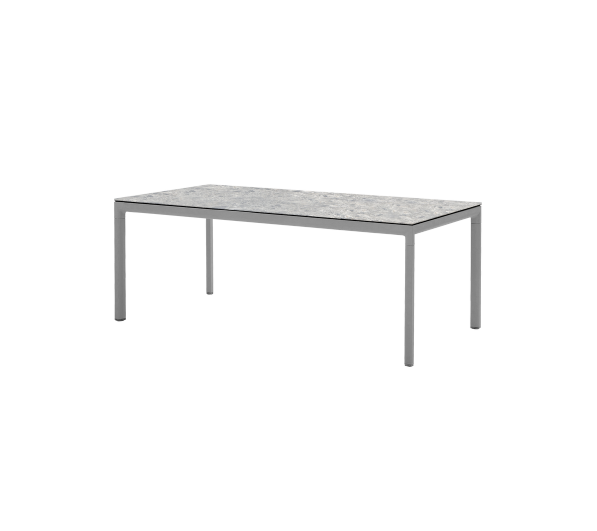 Cane-line Drop spisebord 200×100 cm – Light grey, aluminium / Multi colour, keramikk