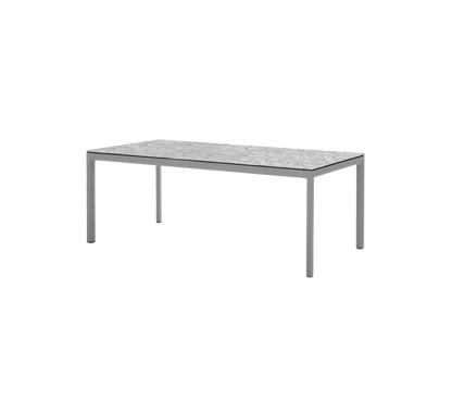 Cane-line Drop spisebord 200×100 cm – Light grey, aluminium / Multi colour, keramikk