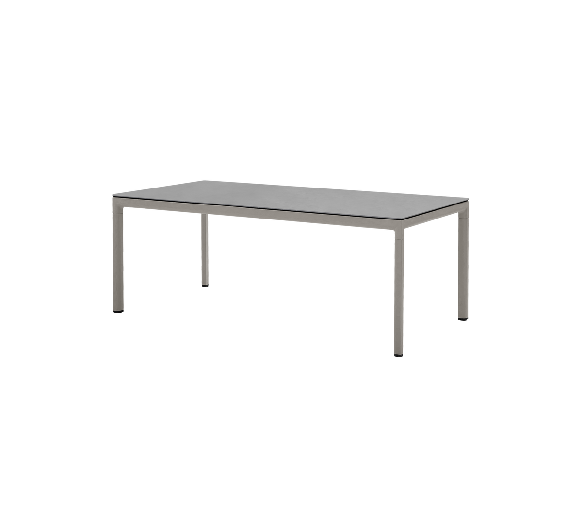 Cane-line Drop spisebord 200×100 cm – Taupe, aluminium / Concrete grey, keramikk
