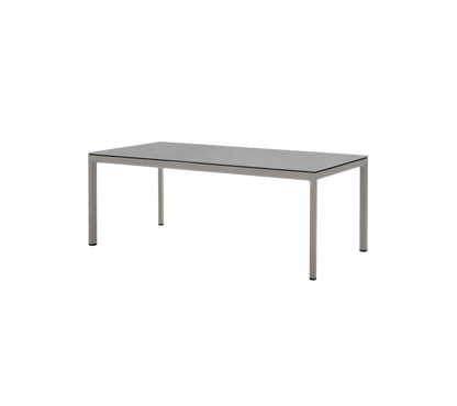 Cane-line Drop spisebord 200×100 cm – Taupe, aluminium / Concrete grey, keramikk