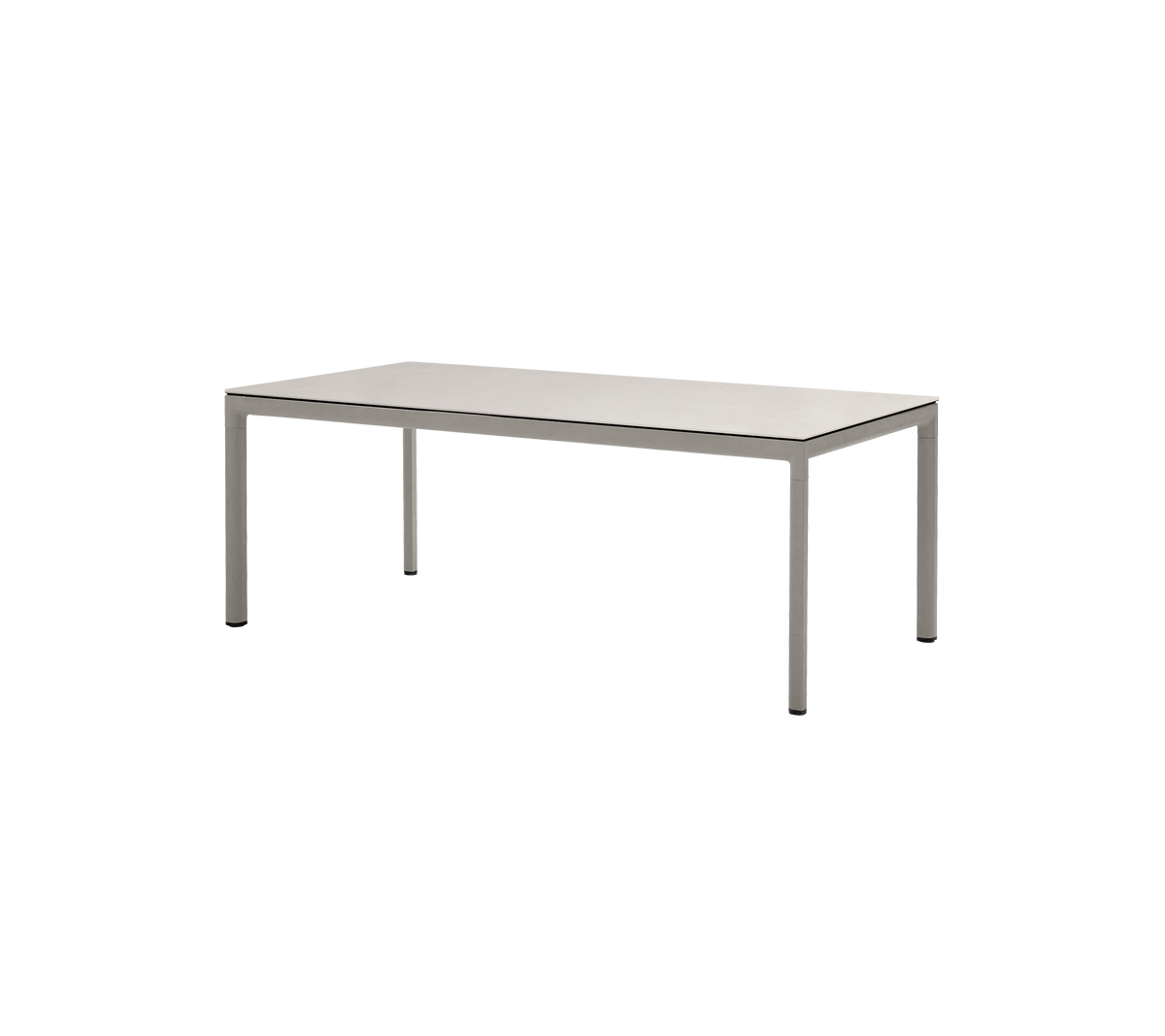 Cane-line Drop spisebord 200×100 cm – Taupe, aluminium / Toscana sand, keramikk