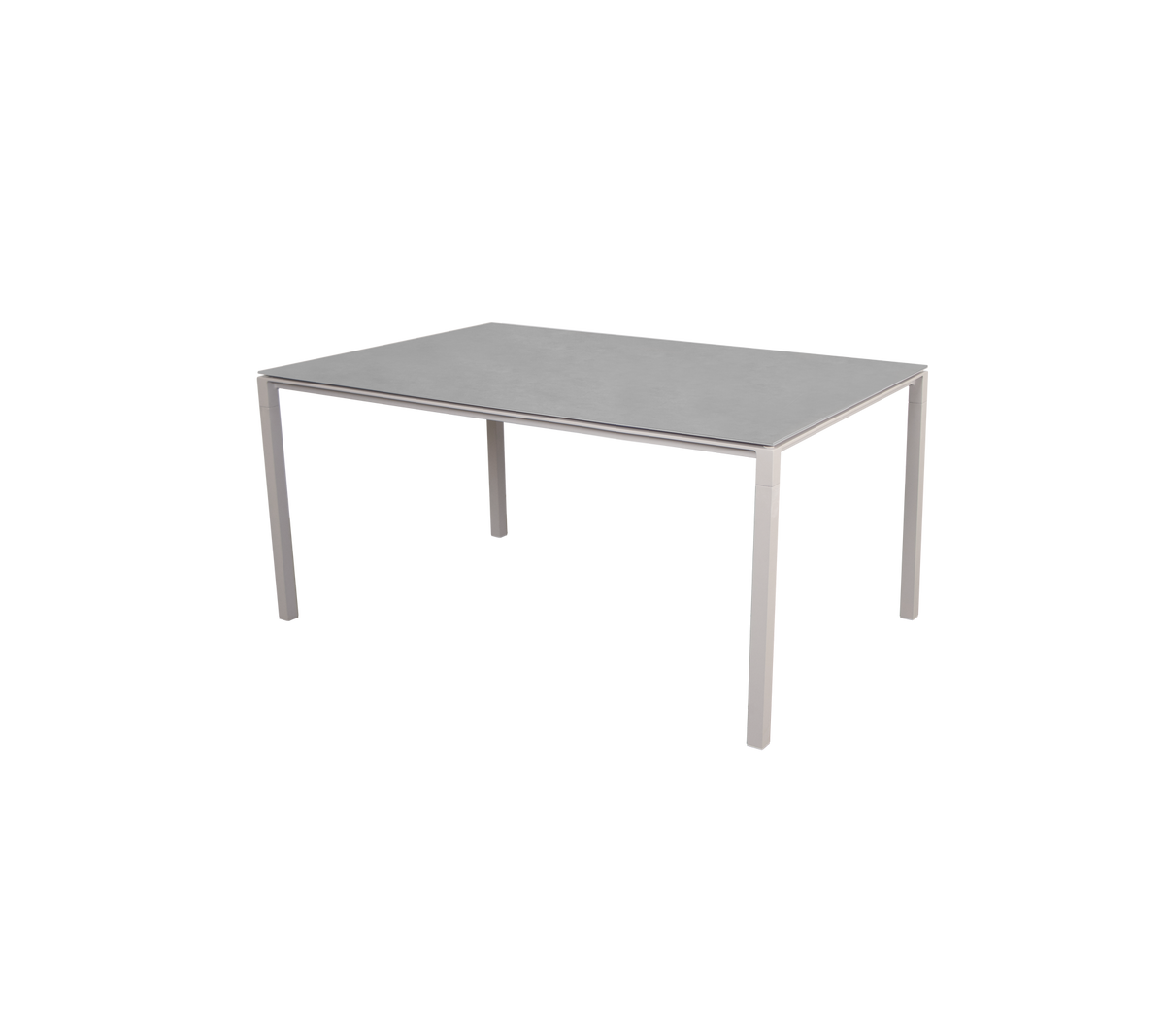 Cane-line Pure spisebord 150×90 cm – Sand, aluminium / Concrete grey, keramikk