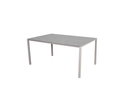 Cane-line Pure spisebord 150×90 cm – Sand, aluminium / Concrete grey, keramikk