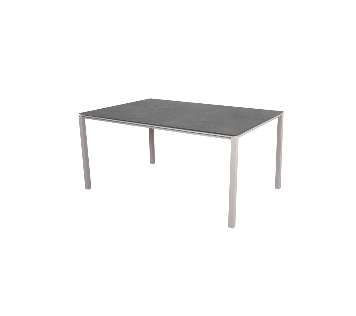 Cane-line Pure spisebord 150×90 cm – Sand, aluminium / Fossil black, keramikk
