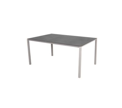 Cane-line Pure spisebord 150×90 cm – Sand, aluminium / Fossil black, keramikk