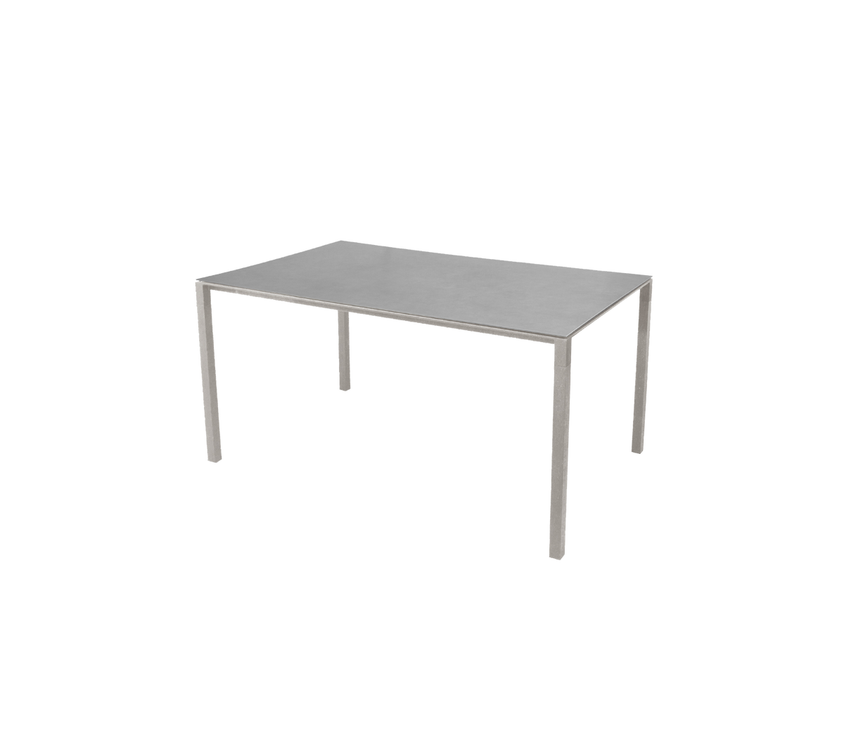 Cane-line Pure spisebord 150×90 cm – Taupe, aluminium / Concrete grey, keramikk