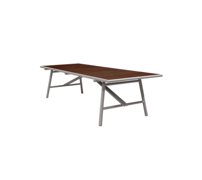 Cane-line Sticks spisebord 280×100 cm – Taupe, aluminium / Burgundy, glasert stein m/fliser