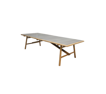 Cane-line Sticks spisebord 280×100 cm – Teak / Taupe, glasert stein m/fliser