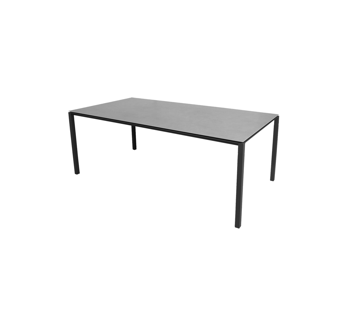 Cane-line Pure spisebord 200×100 cm – Lava grey, aluminium / Concrete grey, keramikk
